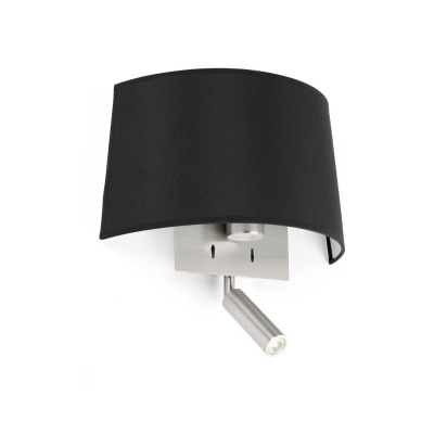 20024 Faro VOLTA BLACK WALL LAMP WITH LED READER E27 20W 2700