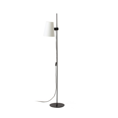 20034-88 Faro LUPE BLACK FLOOR LAMP BEIGE SHADE
