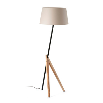 20056 Faro TREEWOOD ASH FLOOR LAMP BEIGE SHADE 1xE27