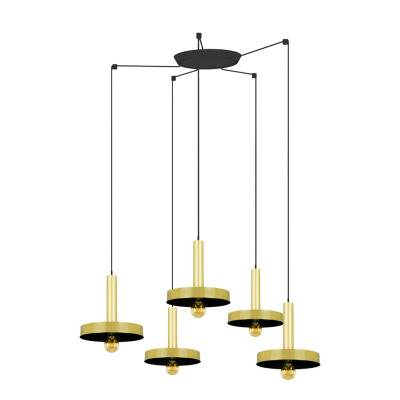 20161-5L Faro WHIZZ SATIN GOLD/BLACK PENDANT LAMP E27 60W 5L
