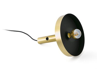 20163 TK-Lighting WHIZZ SATIN GOLD AND BLACK PORTABLE LAMP          