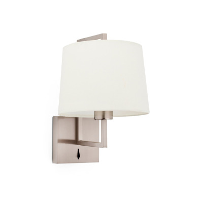 20170-02 Faro FRAME MATT NICKEL WALL LAMP W/BEIGE SHADE ?215