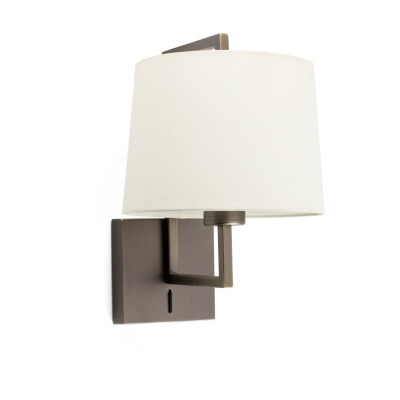 20171-02 Faro FRAME OLD GOLD WALL LAMP W/BEIGE SHADE ?215