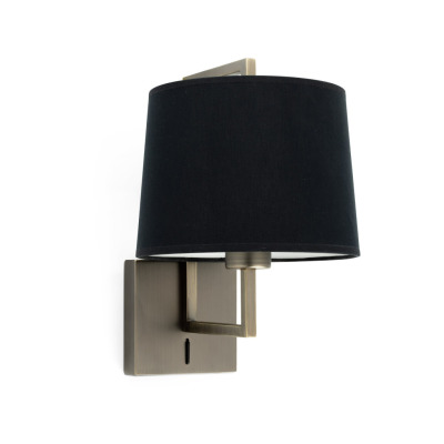 20171-03 Faro FRAME OLD GOLD WALL LAMP W/BLACK SHADE ?215