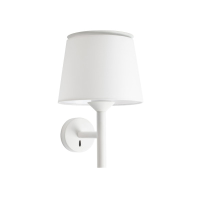 20300-92 Faro SAVOY WHITE WALL LAMP W/WHITE SHADE