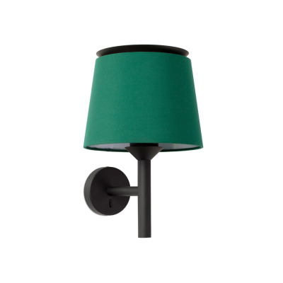 20301-94 Faro SAVOY BLACK WALL LAMP W/GREEN SHADE