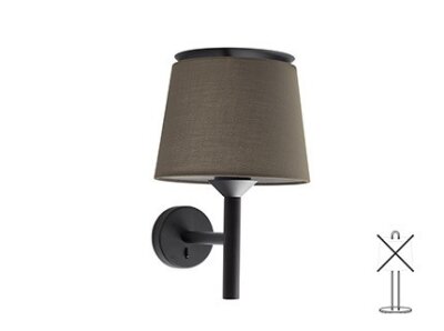 20301 TK-Lighting SAVOY WALL LAMP BLACK E27        