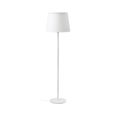 20306-85 Faro SAVOY WHITE FLOOR LAMP W/WHITE SHADE