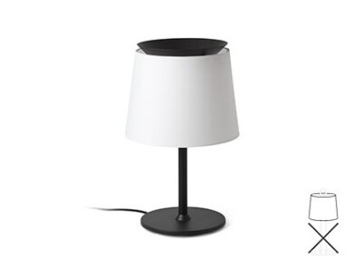 20313 TK-Lighting SAVOY SHADE TABLE LAMP WHITE 