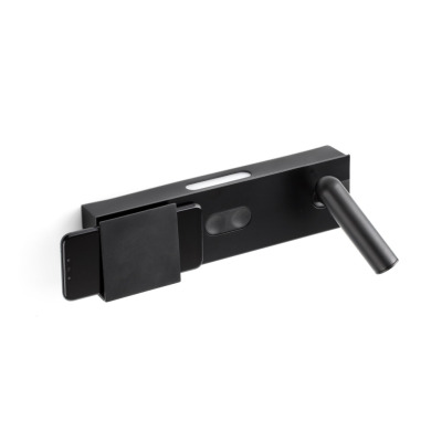 20330 Faro MAGOS BLACK WALL LAMP DIMMABLE WITH READER 3W 2700