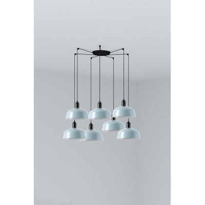 20340-147-7L Faro TATAWIN PENDANT LAMP SCR. METAL M BLUE GRAYISH 7xE