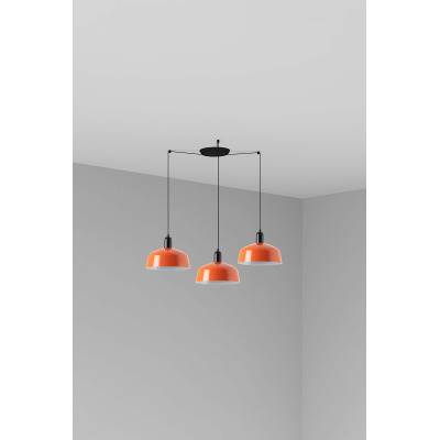 20340-148-3L Faro TATAWIN PENDANT LAMP SCR. METAL M ORANGE RED. 3xE2