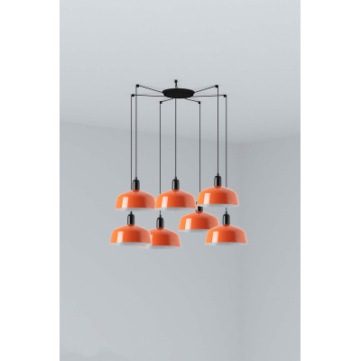 20340-148-7L Faro TATAWIN PENDANT LAMP SCR. METAL M ORANGE RED. 7xE2