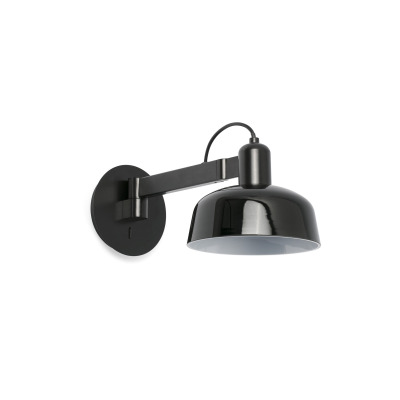 20342-117 Faro TATAWIN W/LAMP ARM BLACK SHADE 1XE27