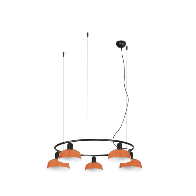 20343-143-5L Faro TATAWIN PENDANT LAMP CIR. PANT.MET. S ORNG ROJ.5xE