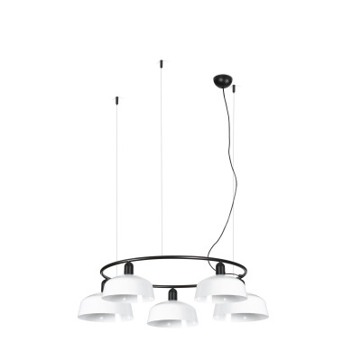 20343-145-5L Faro TATAWIN PENDANT LAMP CIR. SCR. METAL M WHITE 5xE27