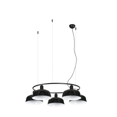 20343-146-5L Faro TATAWIN PENDANT LAMP CIR. SHADE METAL M BLACK 5xE2