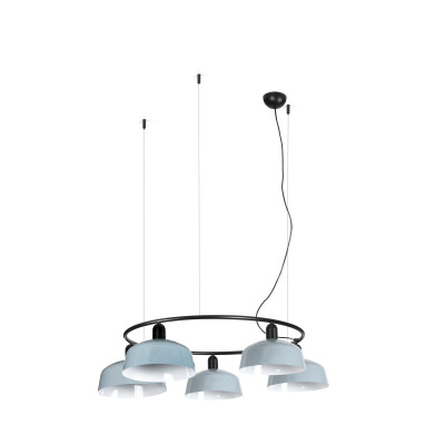 20343-147-5L Faro TATAWIN PENDANT LAMP CIR. PANT.METAL M BLUE GRIS.5
