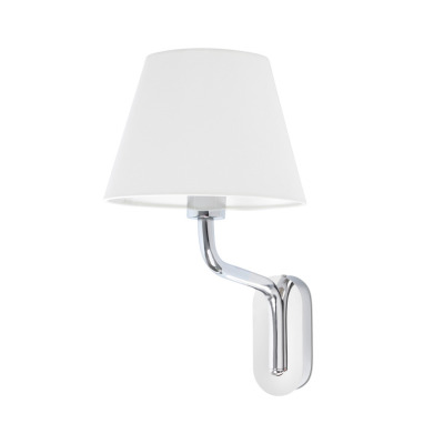 24005-10 Faro ETERNA CHROME WALL LAMP E27 15W WHITE SHADE