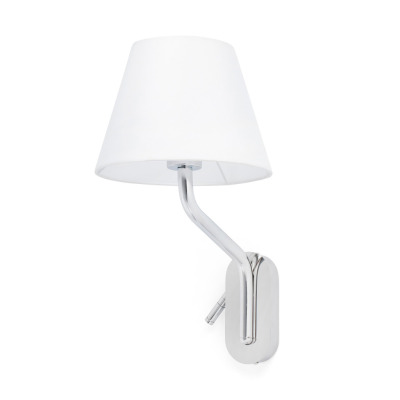 24006-10 Faro ETERNA CHROME WALL LAMP E27 15W WITH RIGHT READER