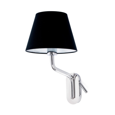 24007-12 Faro ETERNA CHROME WALL LAMP E27 15W WITH LEFT READER L