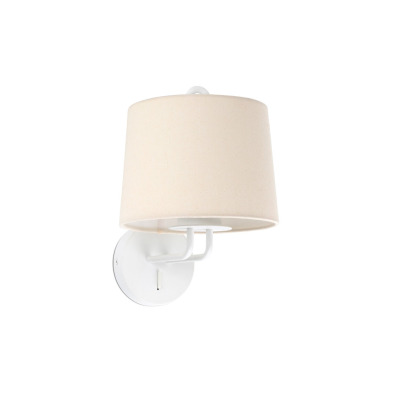 24030-02 Faro MONTREAL WHITE WALL LAMP BEIGE SHADE