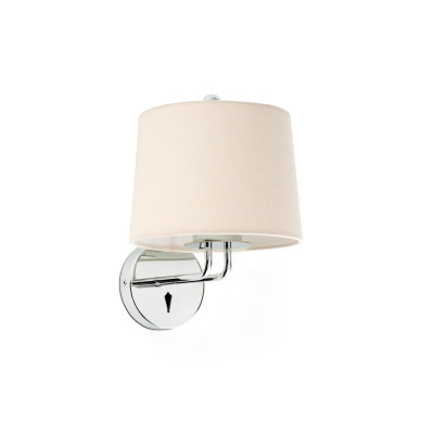 24031-02 Faro MONTREAL CHROME WALL LAMP BEIGE SHADE