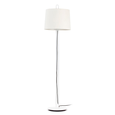 24036-07 Faro MONTREAL WHITE FLOOR LAMP WHITE SHADE