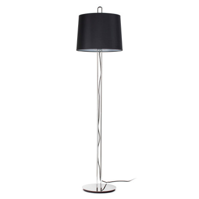 24037-09 Faro MONTREAL CHROME FLOOR LAMP BLACK SHADE