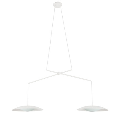 24504 Faro SLIM White double extensible pendant lamp