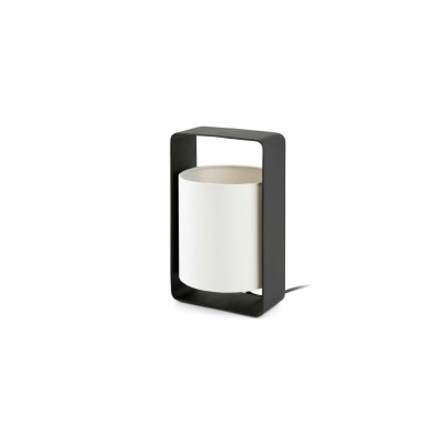 28382 Faro LULA P BLACK TABLE LAMP WITH BEIGE LAMPSHADE 1 X E