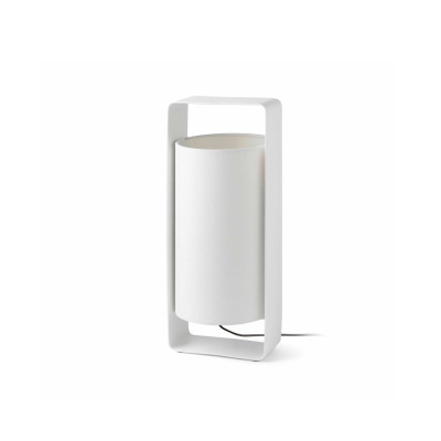 28383 Faro LULA G WHITE TABLE LAMP WITH WHITE LAMPSHADE 1 X E