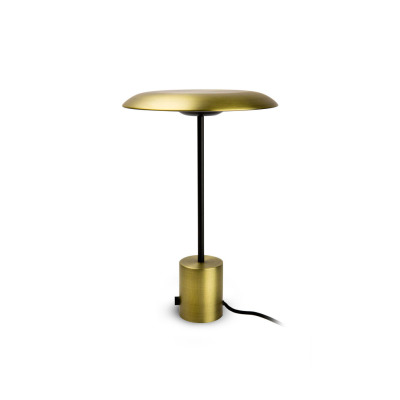 28387 Faro HOSHI LED SATIN GOLD AND BLACK TABLE LAMP