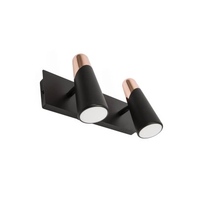 29026 TK-Lighting LAO LED BLACK AND COPPER WALL LAMP 2L             