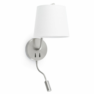 29331 Faro BERNI SATIN NICKEL WALL LAMP WITH LED READER 1XE27