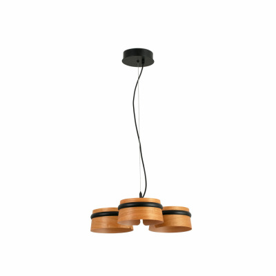 29567 Faro LOOP CHERRY WOOD PENDANT LED 3X6W 2700K