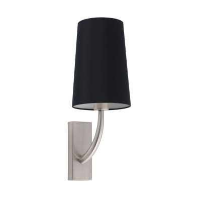 29680-21 Faro REM MATT NICKEL WALL LAMP BLACK SHADE