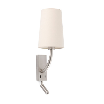 29682-20 Faro REM Matt nickel/beige wall lamp with reader