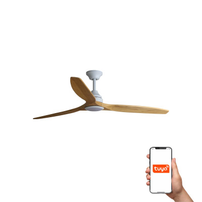 33727DCWT TK-Lighting ALO DC ?1520MM WHITE 3 BLADES WOOD 20W CCT TUYA
