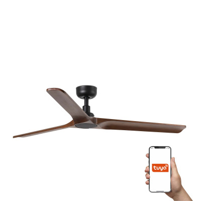 33809WT TK-Lighting HEYWOOD L ?1320MM BLACK 3 BLADES WOOD DARK TUYA