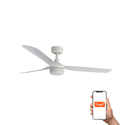 33814WT-20 TK-Lighting PUNT ?1300MM WHITE 3 BLADES WHITE LED 18W TUYA