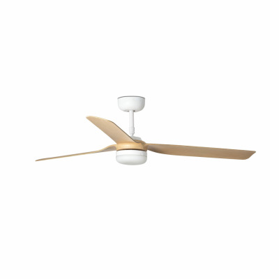 33816WP-20 Faro PUNT ?1300MM WHITE 3 BLADES LIGHT WOOD 18W S/R