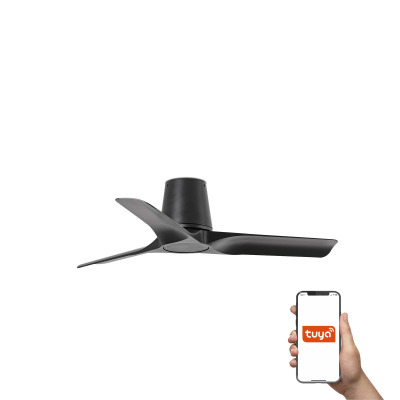33827WT Faro HEY TUB S ?900MM BLACK 3 BLADES BLACK TUYA