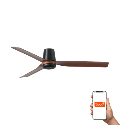 33831WT TK-Lighting PUNT TUB M ?1300 BLACK 3 BLADES WOOD DARK TUYA