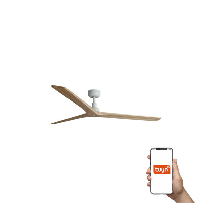 34279WT TK-Lighting KLIM L ?1500MM WHITE 3 BLADES PINE TUYA