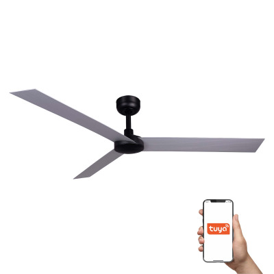 34287WT TK-Lighting CRUISER XL ?1600MM BLACK 3 BLADES ALLUMINIUM TUYA