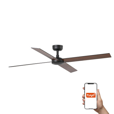 34356WT TK-Lighting RUDDER L 4 ?1320MM BLACK 4 BLADES BLACK WALNUT TUY