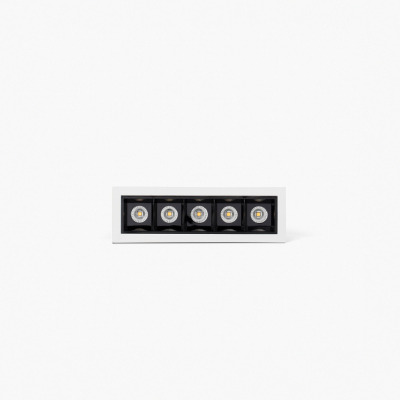 43702927312 Faro TROOP RECESSED WHITE-BK 5X2W 36° 2700K CRI90