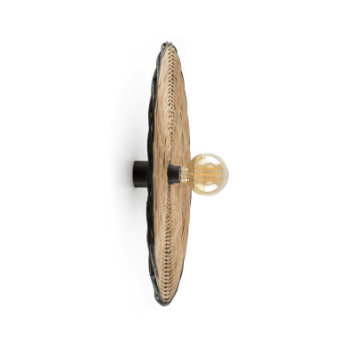 62173-69 Faro COSTAS BLACK W/L CEILING RATTAN SH. E27 ?600*70mm