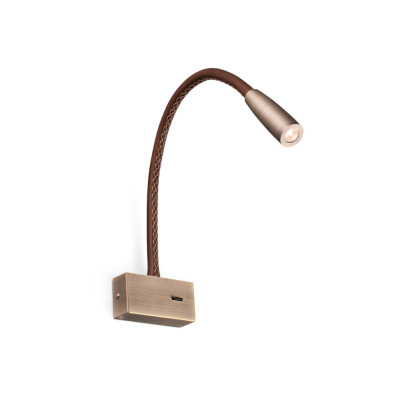 62704 Faro LEAD LED LEATHER/BRONZE READER 3W 3000K